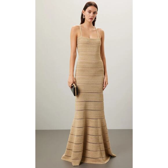 Hervé Léger Gold Metallic Bandage Gown - Picture 1 of 11